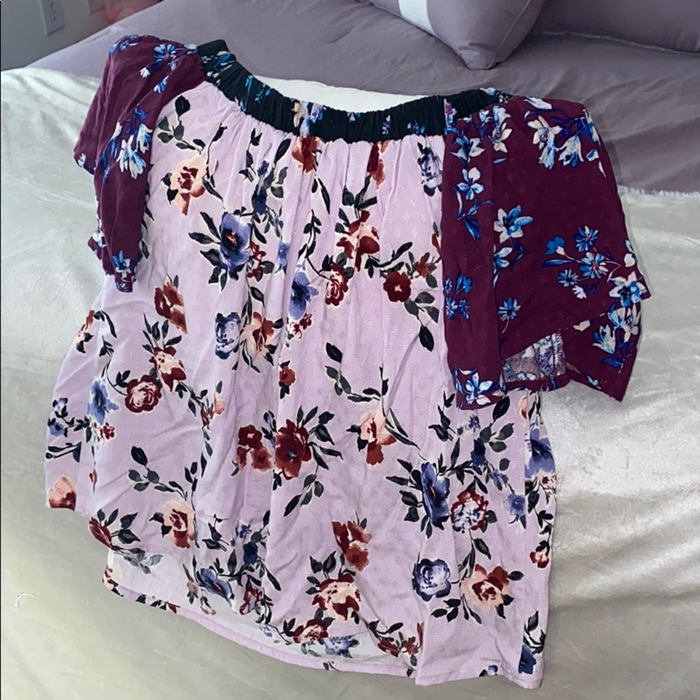 Stylish off the shoulder flower top